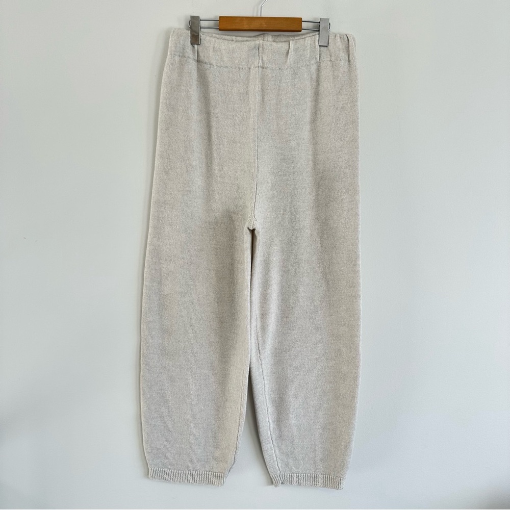 Micaela Greg Wool Tapered Sweatpants Size Large Cream - Picture 2 of 11